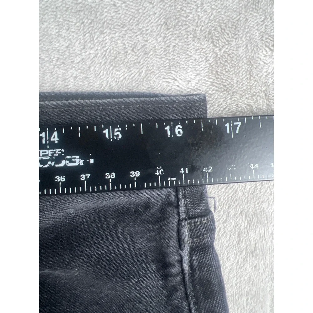Levis 501 Original Mens Straight Fit Faded Black Denim Jeans 33 x 34 Button Fly
